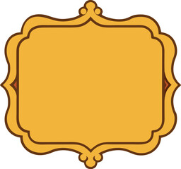 Ornate golden picture frame vector illustration scalable empty decorative element isolated on transparent background