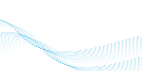 Abstract blue smooth waves on white background. vector line background eps10