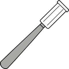 Vector illustration of a silver razor with textured grip angled diagonally isolated on transparent background