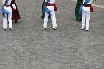 Basque folk dancers during a performance