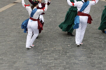 Basque folk dancers during a performance