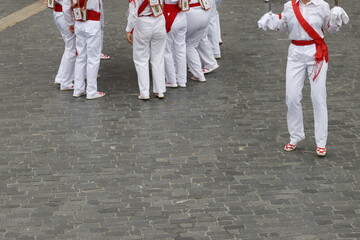 Basque folk dancers during a performance