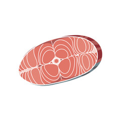 Fish meat icon logo flat vector design