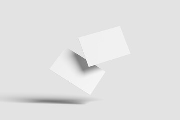 Blank floating business card mockup