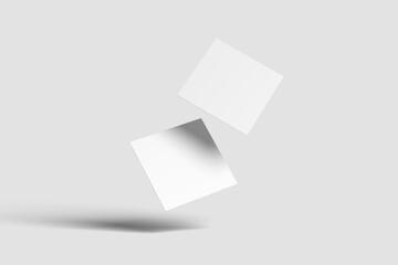 Blank square business card mockup