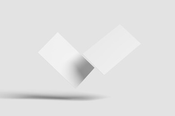 Blank floating business card mockup