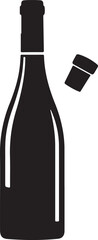 Elegant wine bottle silhouette with cork, perfect for sophisticated events and celebrations, or your restaurant's wine list design