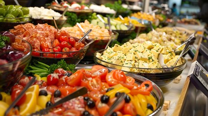 A photo of catering food labels