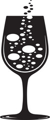Elegant champagne glass silhouette with vibrant bubbles rising offers a modern, clean aesthetic for celebrations and special occasions