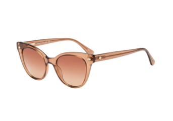Elegant brown cat eye sunglasses isolated, fashion eyewear with gradient lenses for sun protection and style