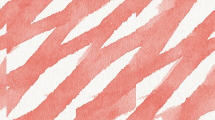 Abstract watercolor pattern in coral hues, featuring dynamic, zigzag brush strokes on a light background, evoking a sense of movement and creativity.