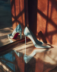 Elegant High Heels in Sunlit Window