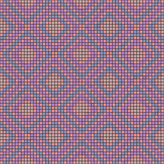 ornament from hand drawn squares. blue, violet, pink, beige pixels. vector seamless pattern. repetitive background. modern decorative art. geometric fabric swatch. textile design template. home decor