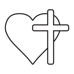 Obraz premium Heart and cross symbol for faith, love, spirituality, and design