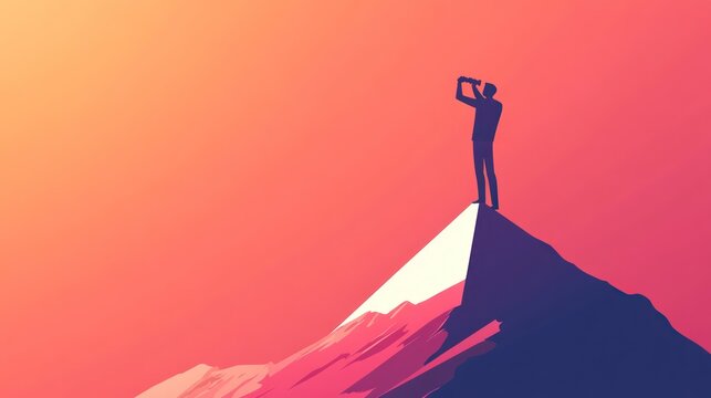 Businessman summit success vision future planning - Powered by Adobe