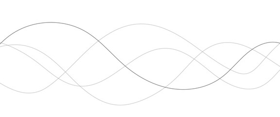 Abstract black lines wave curve motion on white background. Thin wavy line abstract background wave line horizontal divider outline minimalist background.