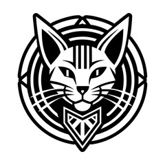 Solid style icon representing a cat symbol