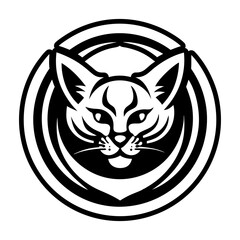A glyph style icon showing cat logo