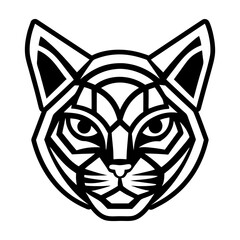 A glyph style icon depicting feline logo © creativestall