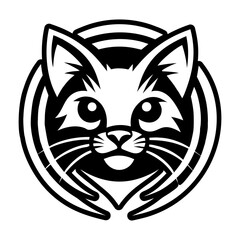 Glyph style icon showing cat mascot