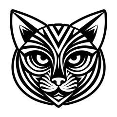 Solid style icon representing a cat symbol