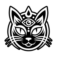 Fototapeta premium Glyph style icon showing cat head logo