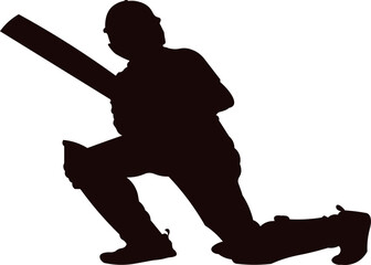 Cricket batsman Silhouette Vector