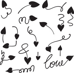 Love Arrow Silhouette Vector Art