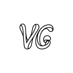 VG monogram logo design letter text name symbol monochrome logotype alphabet character simple logo
