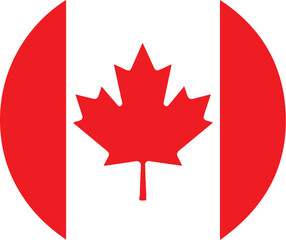 Canadian Flag Circle PNG – Round Canada Flag Vector Illustration Transparent Background