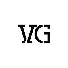 VG monogram logo design letter text name symbol monochrome logotype alphabet character simple logo