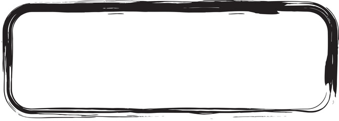 Rounded rectangle brush strokes frame for tag, label, card