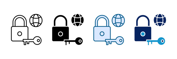 Remote Login Icon Set Multiple Style Collection