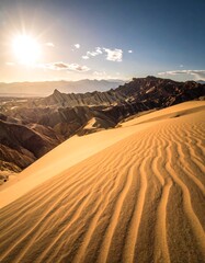 Golden Dunes of Death Valley at Sunrise.