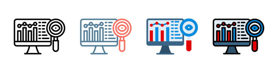 Monitoring Icon Collection Set Multiple Style