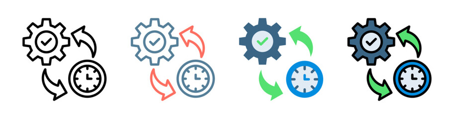 Efficiency Icon Collection Set Multiple Style