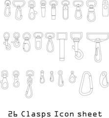 Clasp/clip vector Icon sheet