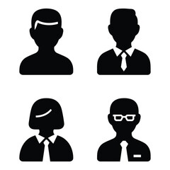 Diverse professional team icons silhouettes representing men women business people diversity silhouette