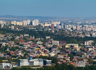Panoramic view of the historic center of Tbilisi, Georgia