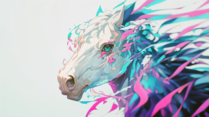 カラフルな馬