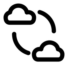 cloud and security outline icon set