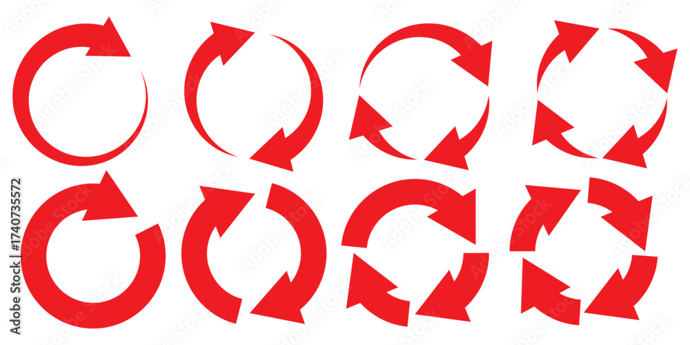 Wall mural circular arrows icon. a set of arrows arranged in a circle. update, reboot, refresh, reload icon. ve