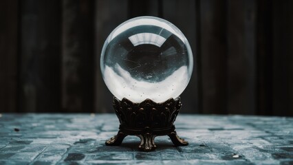 Mysterious crystal ball on ornate stand reveals secrets and future possibilities, sparking intrigue and wonder for divination