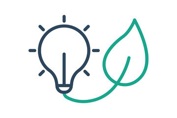 Green energy icon. line icon style. icon related to zero waste. sustainable elements vector illustration
