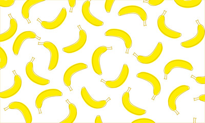 Vector seamless pattern with yellow bananas. Banana Fruit Vector Background. Perfect for fabric prints, packaging, and wallpaper