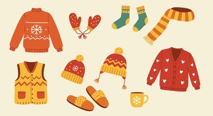 Cozy Winter Clothing and Accessories Collection.