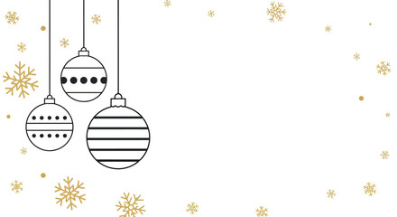 Festive Christmas Ornaments with Snowflakes Decoration.