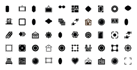 Collection of Icons: Frames, Shapes, and Symbols for Design and UI