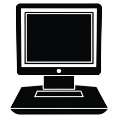 desktop pc icon vector icon  on white background