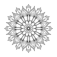 Mandala illustration vector style coloring page